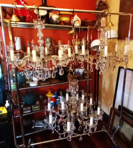 3 large restored vintage antique Marie Therese Chandeliers