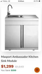 Brand new Masport Ambassador Kitchen Sink Module