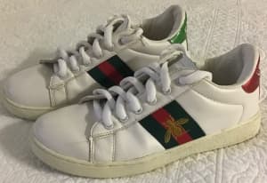 GUCCI ACE SZ 6 WOMENS WHITE SNEAKERS