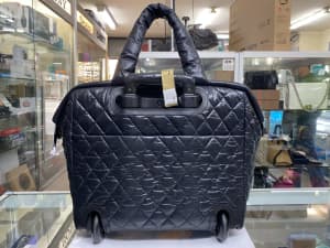 Chanel Coco Cocoon Quilted Nylon Trolley Rolling Black Bag P344529