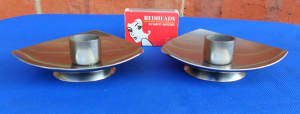 Pair of Mid Century Modern, Stelton Candle Holders