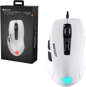 Roccat Kone Pure Ultra Light Ergonomic RGB Gaming Mouse - White