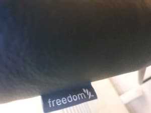 Freedom black genuine leather rocking chair