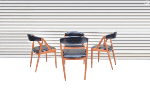4 Vintage Kai Kristiansen Dining Chairs. DANISH 1960s. Parker FLER era