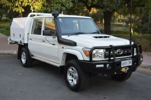 2021 Toyota Landcruiser VDJ79R GXL Double Cab White 5 Speed Manual Cab Chassis