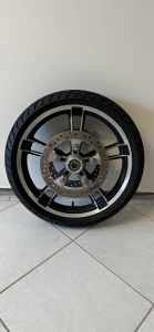 Harley Davidson Street Glide front wheel and tyre.