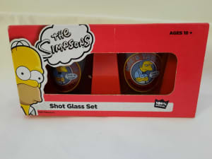 Simpsons Moes Tavern Shot Glasses x 2 - New