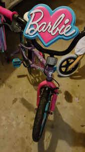 Barbie girls toddler bike with training wheels