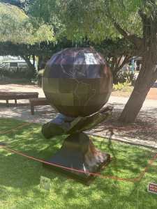 Sculpture, Hand and Globe