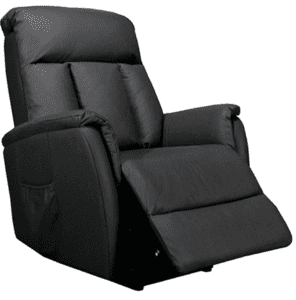 Recliner & lift chair in black leather with remote control Lytle brand