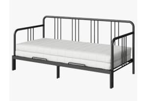 Ikea metal frame day bed. Converts single/ king bed