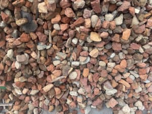Crush brick pebbles