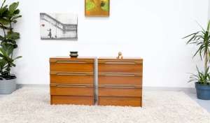 FREE DELIVERY-RETRO VINTAGE MACROB PAIR OF BEDSIDE TABLES
