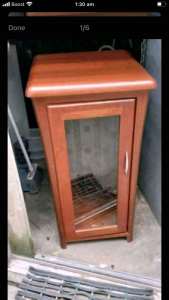 Solid Wooden Cabinet with Glass Door