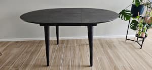 Black wooden extendable dining table 4-6 people 