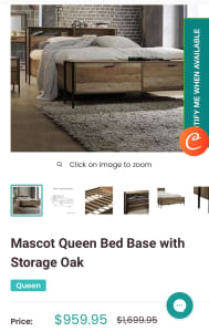 Industrial Style Queen Bed with Mattress