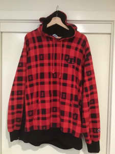 Champion Hoodie Red/Black check (Culture Kings) XL