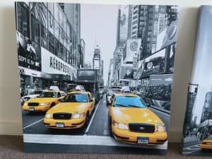 Set of 5 IKEA New York yellow cab artwork Burswood Victoria Park Area Preview
