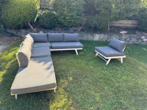 Outdoor modular couch, sun loungers