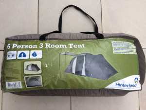 Never Used Hinterland 6 Person 3 Room Tent Only Excl Poles Pegs Ropes