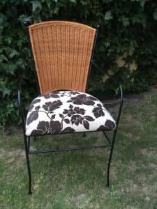 Beautiful designer Cane & Iron arm chair, Excellent Condition
