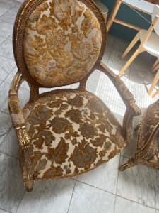 Louis XV Style Gold Gilt Parlor Chair Armchair (Each $200)