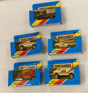 5 vintage Matchbox cars in boxes - limited edition
