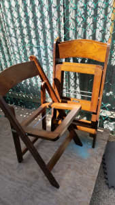 (3) Wooden folding chair frames
