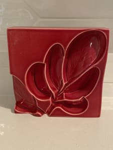 Red Bob Steiner Ceramics Wall Square Broadleaf decorative art