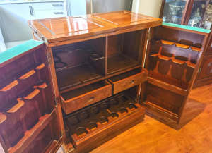 Chinese Rosewood Furniture Featuring a Folding Bar Cabinet