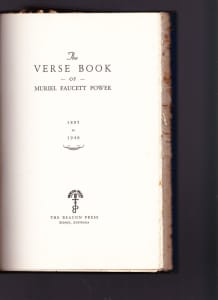 A Verse Book of Muriel Faucett Power.