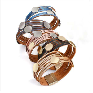 PRE Christmas SALE Circle leather Multilayer Wrap Bracelet