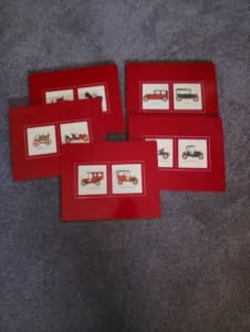 Place mats. (Cards). 6 off all old car pictures.