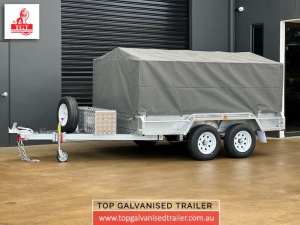 10x6 Tandem Trailer with Electric Brakes, Canvas Cover, Cage 3.2T ATM