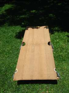 Army type camping stretcher bed