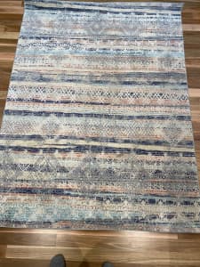 Large synthetic multicoloured rug in good used condition.