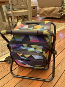 Backpack chair with cooler