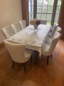 8 x Chairs plush Dining Table