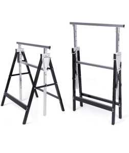 Workzone 2 Pieces Saw Horse Height Adjustable Folding Stand