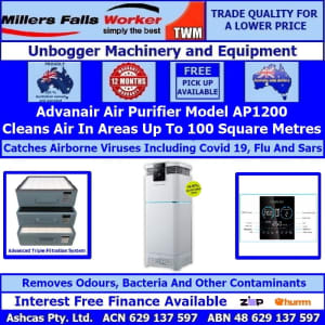 Advanair Air Purifier 100m2 Area Cleans Covid-19, Flu, SARS Etc.