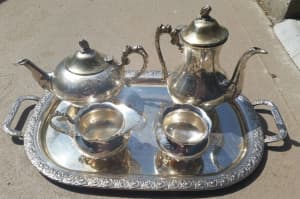Silver plated tea and coffee set