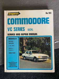 Holden Commodore VC 6 cyl Gregorys hardcover workshop manual