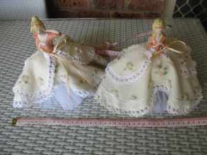 Reproduction porcelain half dolls with skirts $20 ECH or 2 for $30