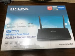 TP Link Archer D20 Modem Router WiFi AC750 - As New In Box