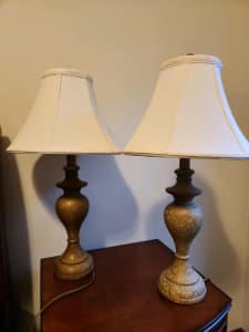 2 x bedside table lamps, VGC.