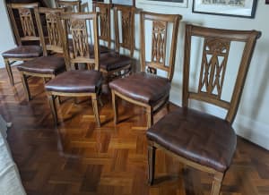 Retro Vintage Dining Chairs x 8