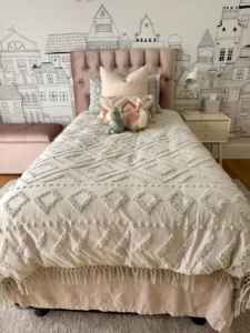 MUST SELL- Girls Dream - Bespoke Bedhead & Ottoman with KS Trundle Bed