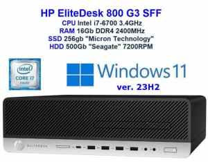 Ex-Demo HP EliteDesk 800 G3 SFF/CPU i7-6700/RAM 16Gb/SSD256Gb/HDD500Gb