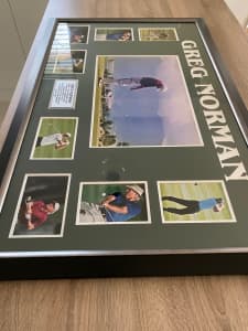 GREG NORMAN FRAMED PRINT WITH PLAQUE - LARGE SIZE