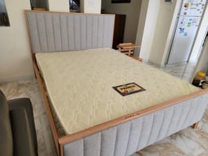BRAND NEW Tasmanian Oak bed frame with fabric insert